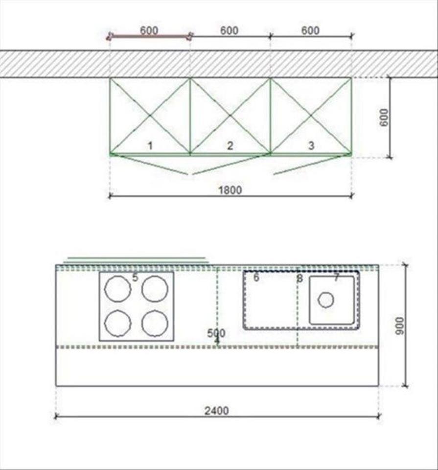NEU ❌ Insel Küche ❌  individuelle KÜCHENZEILE Einbauküche Beton ❌ - Bild 2