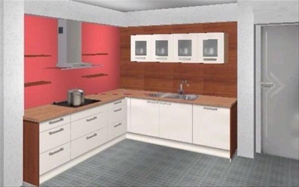 ❌Winkelküche❌Einbauküche L-form Weiß-Nußbaum❌individuell planbar❌