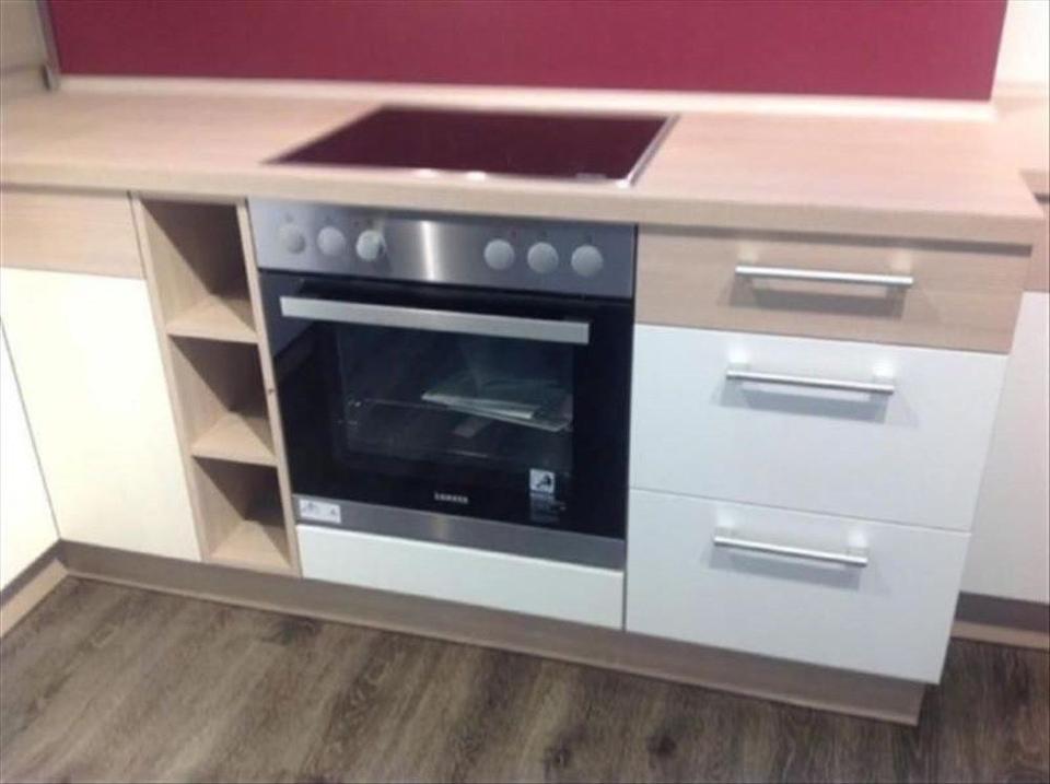 L-Form Küche ❌weiß mit Akazie ❌Einbauküche NEU 44 - Bild 5