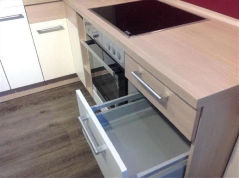 L-Form Küche ❌weiß mit Akazie ❌Einbauküche NEU 44 - Bild 6