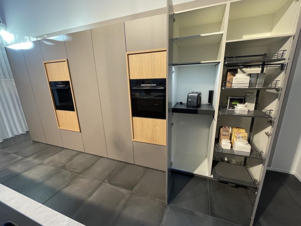 Moderne Insel Küche❌ Taupe & Eiche❌Steinoptik Platte❌ Einbauküche - Bild 2