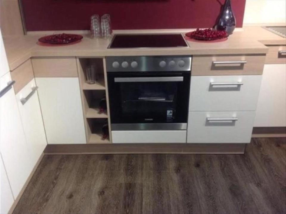 L-Form Küche ❌weiß mit Akazie ❌Einbauküche NEU 44 - Bild 12