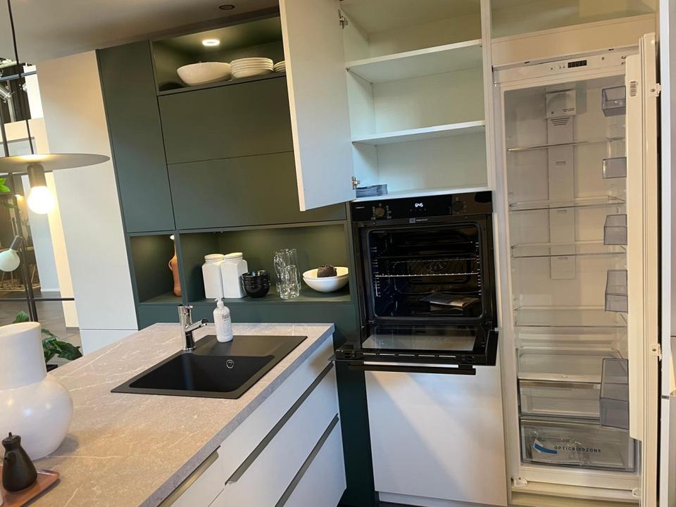 NEUE Einbauküche L-Form Insel-Küche  modern weiß grün individuell - Bild 6